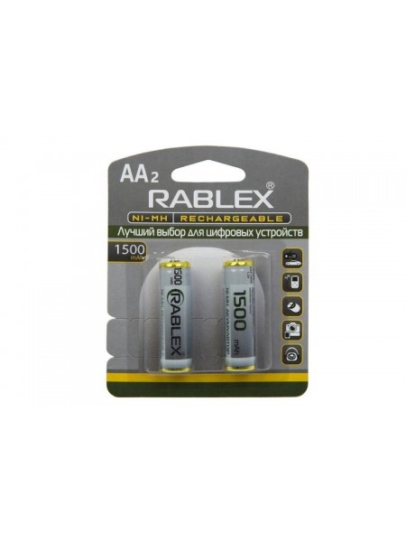 Акумуляторна батарейка Rablex HR6 AA NI-MH 1500mAh 2 шт.