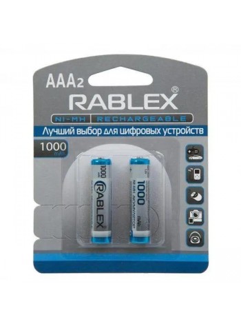 Акумуляторна батарейка Rablex AAA NI-MH HR03 1000mAh 2 шт.