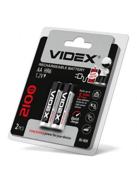 Акумуляторна батарейка Videx AA HR6 2100mAh 2 шт.