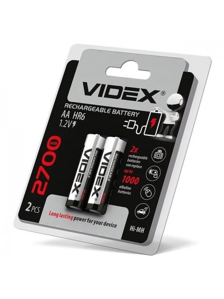 Акумуляторна батарейка Videx AA HR6 2700mAh 2 шт.