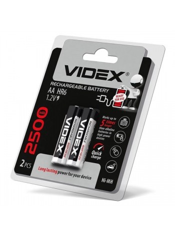 Акумуляторна батарейка Videx AA HR6 2500mAh 2 шт.