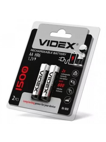 Акумуляторна батарейка Videx AA HR6 1500mAh 2 шт.