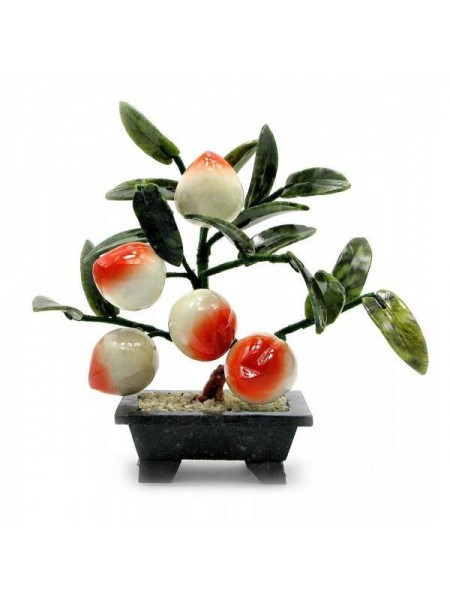 Персик Kanishka 23х24х13 см Жовтогарячий із зеленим і білим (21165)