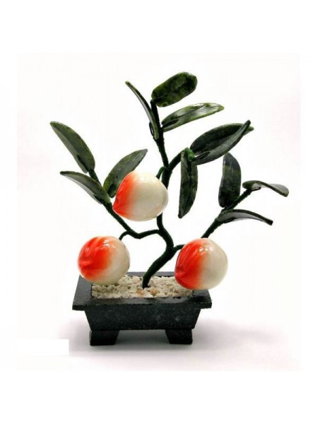 Персик Kanishka 18х19х7 см Жовтогарячий із зеленим і білим (18612)