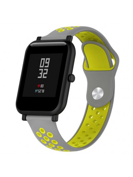 Ремінець BeWatch sport-style для Xiaomi Amazfit BIP Сіро-Жовтий (1010146)