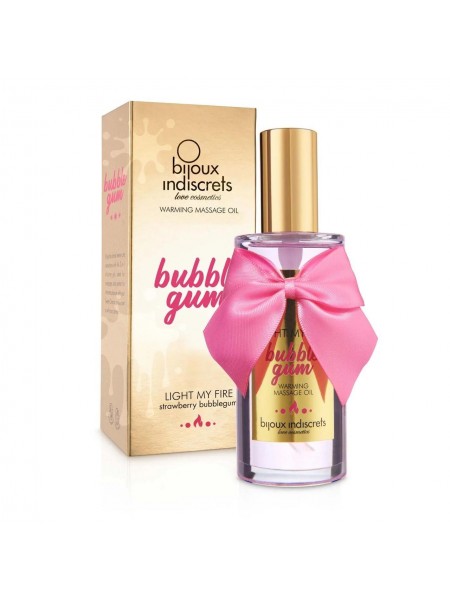 Розігрівальна олія Bijoux Indiscrets Light my Fire Strawberry Bubblegum 100 мл