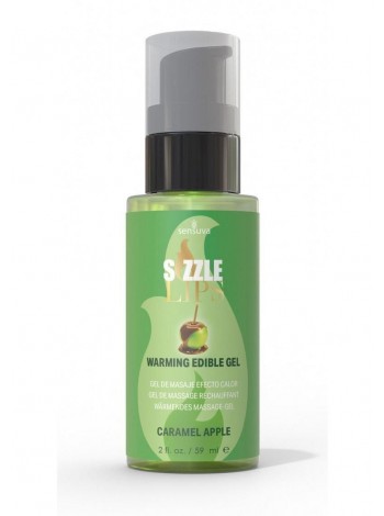Зігрівальний масажний гель Sensuva Sizzle Lips Caramel Apple 59 мл без цукру їстівний
