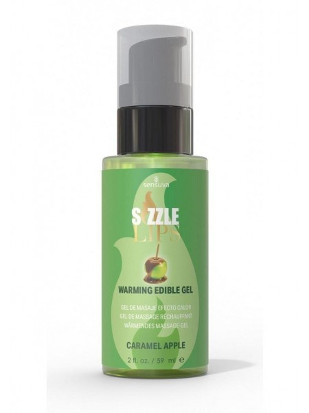 Зігрівальний масажний гель Sensuva Sizzle Lips Caramel Apple 59 мл без цукру їстівний