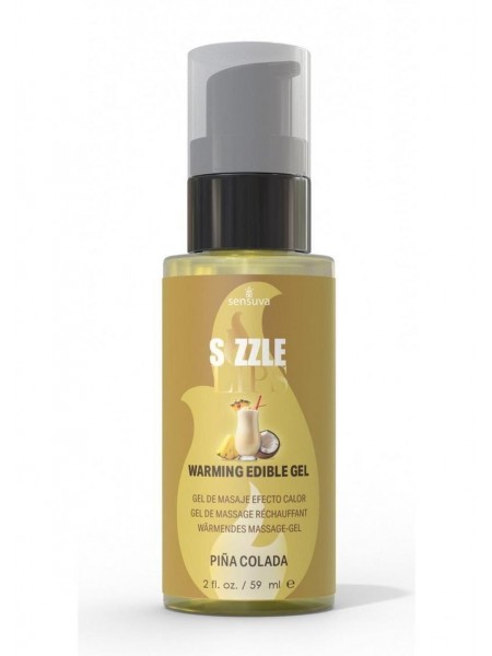 Зігрівальний масажний гель Sensuva Sizzle Lips Pina Colada 59 мл без цукру їстівний