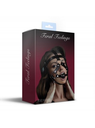 Маска-збруя з кляпом Feral Feelings Head Harness Black