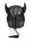 Маска Master Series Dungeon Demon Bondage Mask with Horns Black