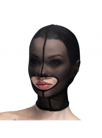 Маска сітка з відкритим ротом Feral Feelings Hood Mask Black