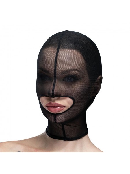 Маска сітка з відкритим ротом Feral Feelings Hood Mask Black