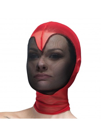 Маска серце сітка з повністю закритим обличчям Feral Feelings Hearts Mask Red-Black