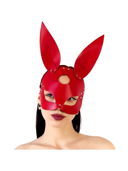 Шкіряна маска Зайчики Art of Sex Bunny mask Червоний