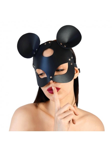 Шкіряна маска зайчика Art of Sex Mouse Mask Чорний