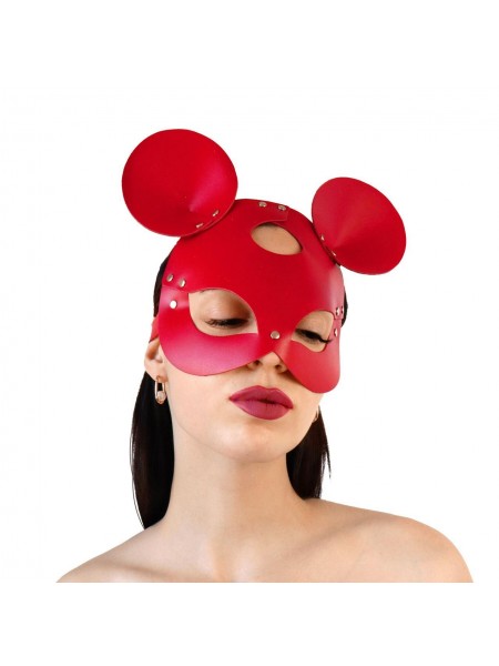 Шкіряна маска зайчики Art of Sex Mouse Mask Червоний