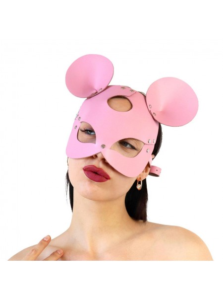 Шкіряна маска зайчика Art of Sex Mouse Mask Рожевий
