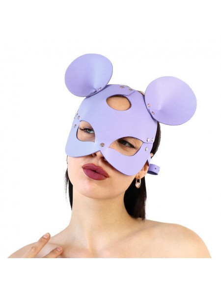 Шкіряна маска зайчика Art of Sex Mouse Mask Лавандовий