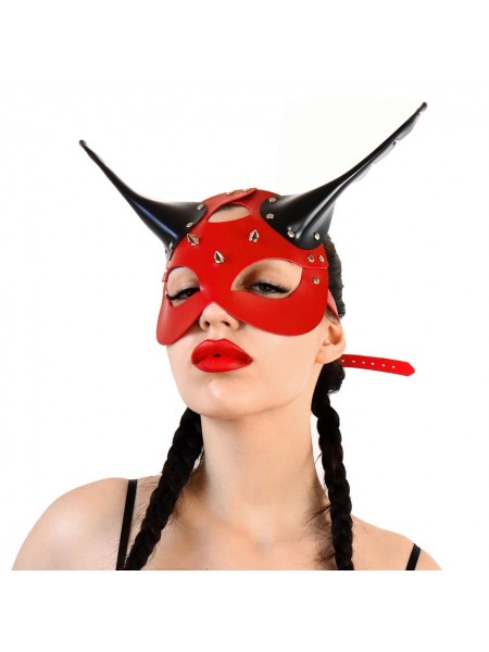 Шкіряна маска Art of Sex Lucifer Red-Black