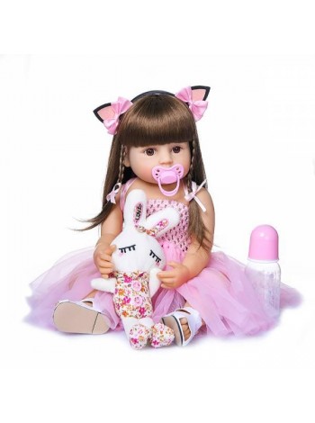 Силіконова колекційна лялька Reborn Doll 55 см Дівчинка Моніка (198)