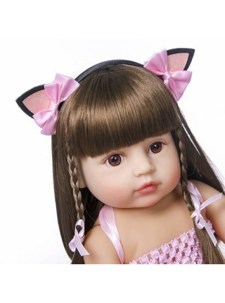 Силіконова колекційна лялька Reborn Doll 55 см Дівчинка Моніка (198)