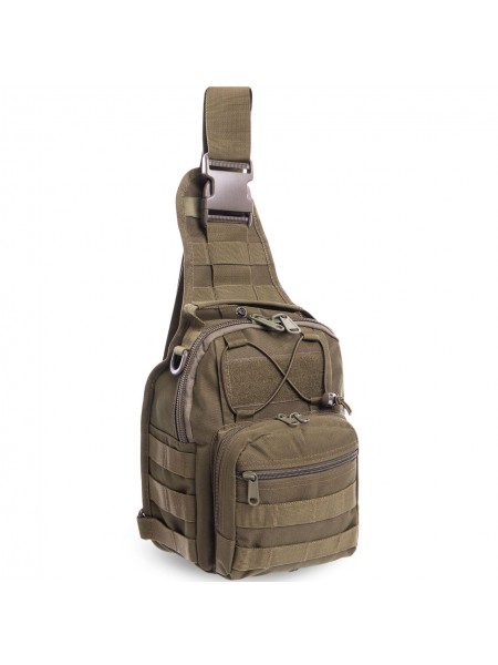 Рюкзак тактичний патрульний однолямковий SILVER KNIGHT TY-098 7 л Хакі TY-098_Оливковий, Olive