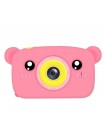 Дитячий цифровий фотоапарат Smart Kids KM-89 Ведмедик Teddy Full HD, 12 МП Рожевий + Карта пам'яті 32 ГБ