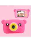 Дитячий цифровий фотоапарат Smart Kids KM-89 Ведмедик Teddy Full HD, 12 МП Рожевий + Карта пам'яті 32 ГБ