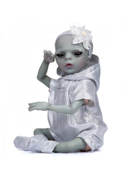 Силіконова колекційна лялька Інопланетянин Reborn Doll Дівчинка Міральдина Висота 35 см (541)