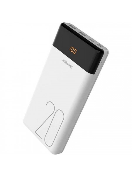 УМБ Power Bank Romoss LT20 20000 mAh повербанк з екраном White (11240-hbr)
