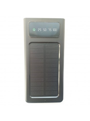 УМБ Power Bank Solar 30000mAh повербанк 4 в 1 із сонячною панеллю, екраном, ліхтариком Black (11229-hbr)