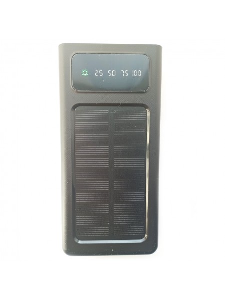 УМБ Power Bank Solar 30000mAh повербанк 4 в 1 із сонячною панеллю, екраном, ліхтариком Black (11229-hbr)