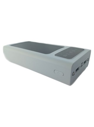УМБ Power Bank Solar 30000mAh повербанк 4 в 1 із сонячною панеллю, екраном, ліхтариком White (11230-hbr)