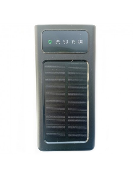 УМБ Power Bank Solar 50000mAh повербанк 4 в 1 із сонячною панеллю, екраном, ліхтариком Black (11222-hbr)