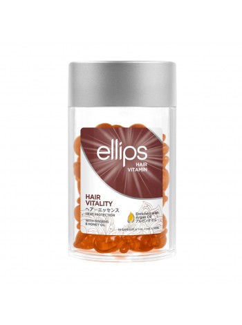Відновлювальні вітаміни-олія для волосся з Женьшенем і Медом Ellips 50 шт.