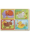 Дерев'яні пазли 4 в 1 "Грайливі друзі" Melissa&Doug 4 пазла по 4 елементи MD31364