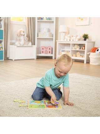 Дерев'яні пазли 4 в 1 "Грайливі друзі" Melissa&Doug 4 пазла по 4 елементи MD31364