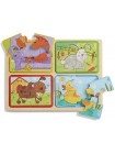 Дерев'яні пазли 4 в 1 "Грайливі друзі" Melissa&Doug 4 пазла по 4 елементи MD31364
