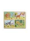 Дерев'яні пазли 4 в 1 "Тварини" Melissa&Doug 4 пазли по 4 елементи MD31362
