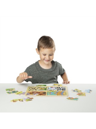 Дерев'яні пазли 4 в 1 "Тварини" Melissa&Doug 4 пазли по 4 елементи MD31362