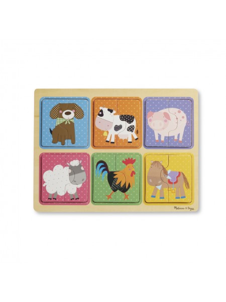 Дерев'яні пазли — парочки "Друзі ферми" Melissa&Doug 12 елементів MD31363