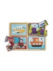 Дерев'яні пазли 4 в 1 "Транспорт" Melissa&Doug 4 пазла по 4 елементи MD31361