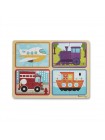 Дерев'яні пазли 4 в 1 "Транспорт" Melissa&Doug 4 пазла по 4 елементи MD31361