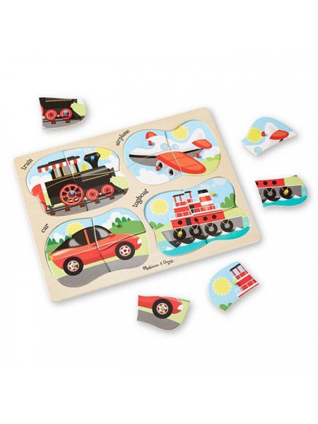 Дерев'яні пазли 4 в 1 "Транспорт" Melissa&Doug 4 пазла по 4 елементи MD9865