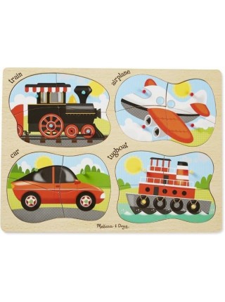 Дерев'яні пазли 4 в 1 "Транспорт" Melissa&Doug 4 пазла по 4 елементи MD9865