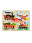 Дерев'яні пазли 4 в 1 "Транспорт" Melissa&Doug 4 пазла по 4 елементи MD9865