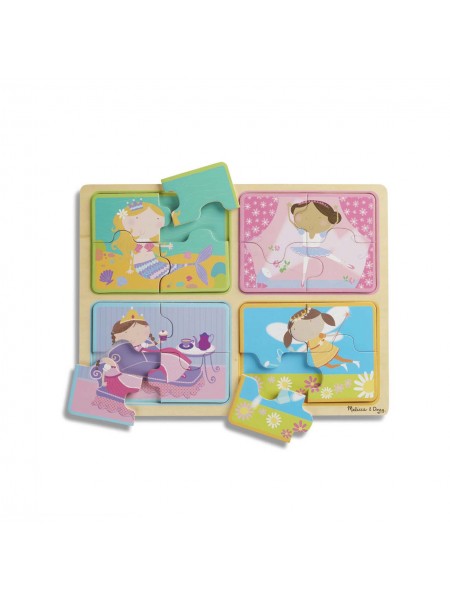 Дерев'яні пазли 4 в 1 "Маленькі принцеси" Melissa&Doug 4 пазла по 4 елементи MD31365