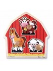 Пазл — вкладка дерев'яна для малюків "Тварини з ферми" Melissa&Doug 3 елементи MD2054