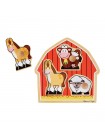 Пазл — вкладка дерев'яна для малюків "Тварини з ферми" Melissa&Doug 3 елементи MD2054